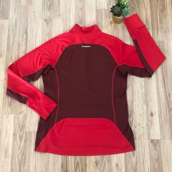 PATAGONIA Womens RED COLORBLOCK 1/2 ZIP LIGHTWEIGHT PULLOVER - Picture 10 of 10